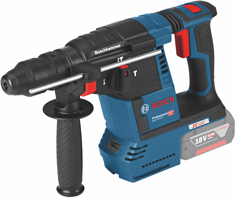 Bosch Cordless Rotary Hammer 26mm, GBH18V-26SOLO - Click Image to Close